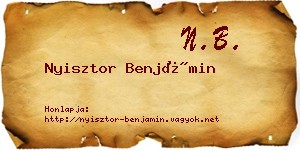 Nyisztor Benjámin névjegykártya
