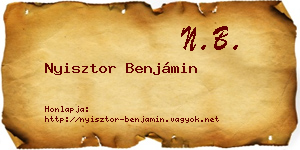 Nyisztor Benjámin névjegykártya